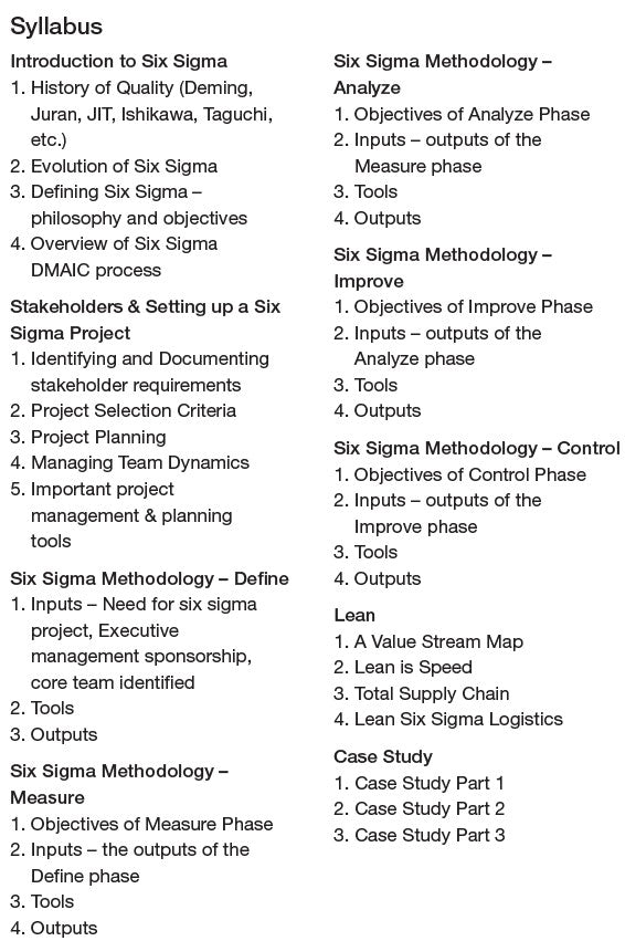 Lean Six Sigma Green Belt (LSSGB)